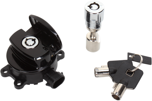 Side Hinge Ignition Switch with Fork Lock - Black