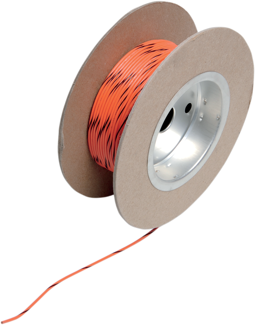 100' Wire Spool - 18 Gauge - Orange/Black