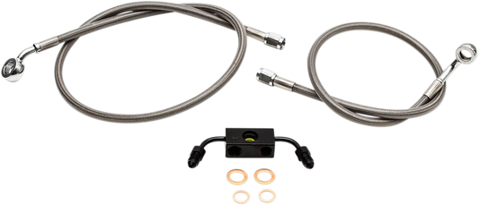 Brake Lines - 15" - 17" Ape Hanger Handlebars - Stainless Steel