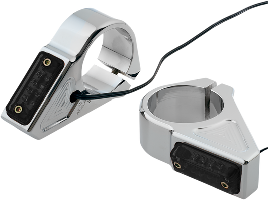 Turn Signal - 39 mm - Amber - Chrome