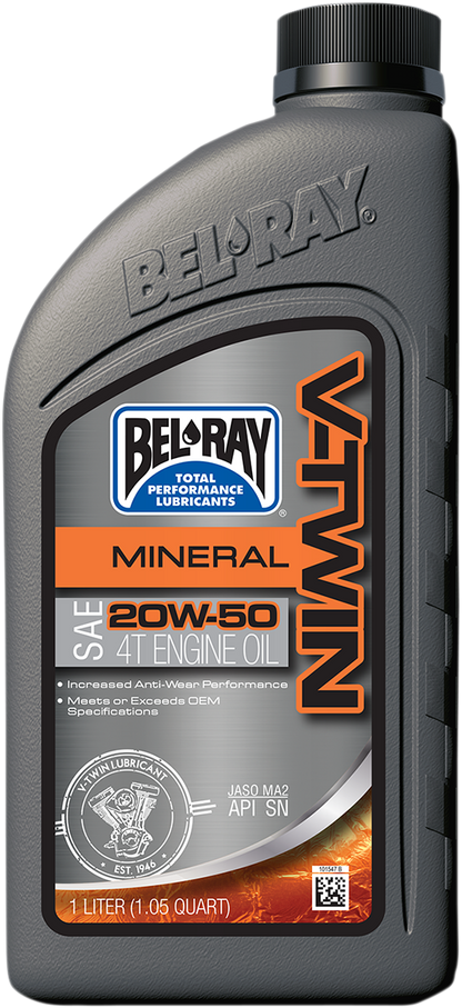 Aceite mineral de motor V-Twin Bel-Ray 20W-50