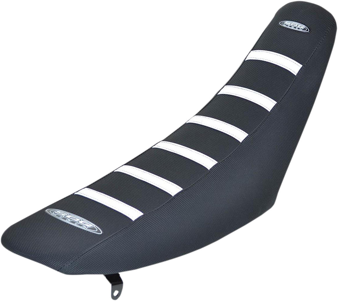 6-Ribbed Seat Cover - White/Black - CRF 250