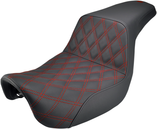 Step Up Seat - Lattice Stitched - Red Stitched - Dyna