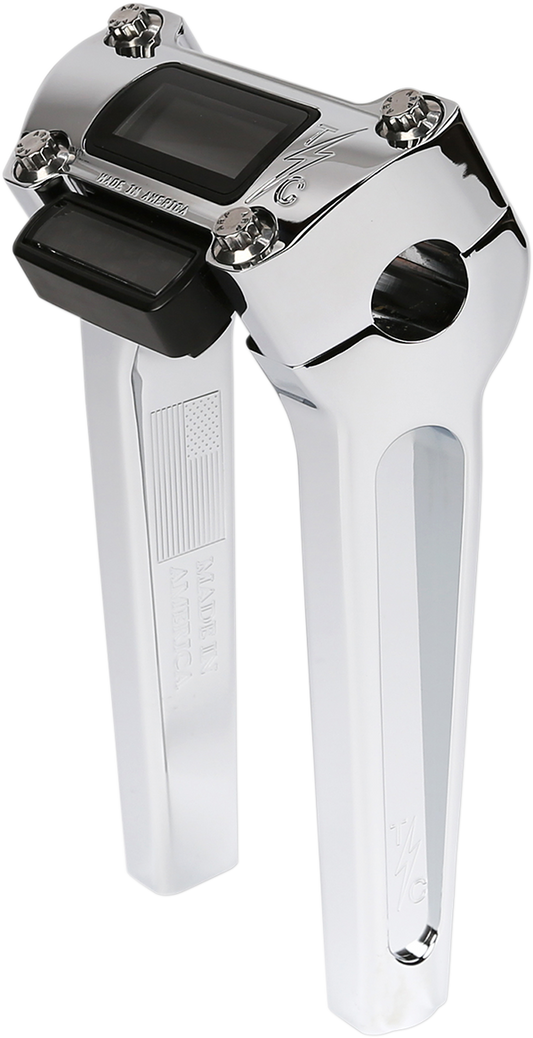 Barra de Manillar Recta Cromo de 8" con Recorte para Manómetro