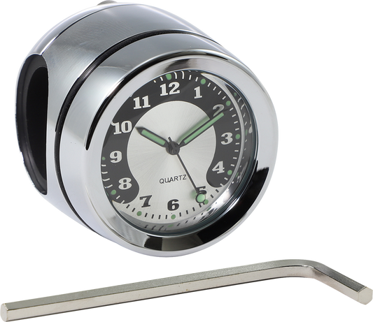 Handlebar Mount Clock - Chrome - For 1" Bar