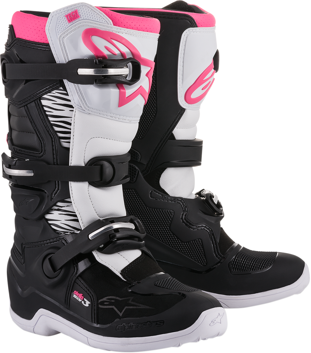 Botas Alpinestars Stella Tech 3 - Negro/Blanco/Rosa