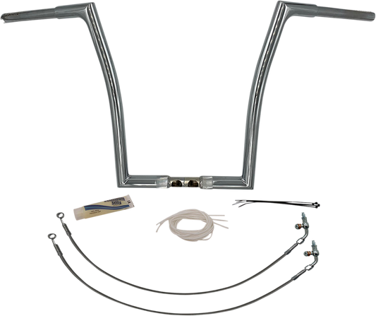 16" Chrome 1-1/4" Flat Top Handlebar Kit