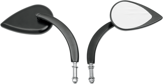 Mirror - Tear Drop - Black - Long Stem