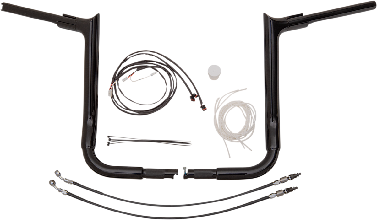 14" Black 1-1/2" Pointed Top Handlebar Kit