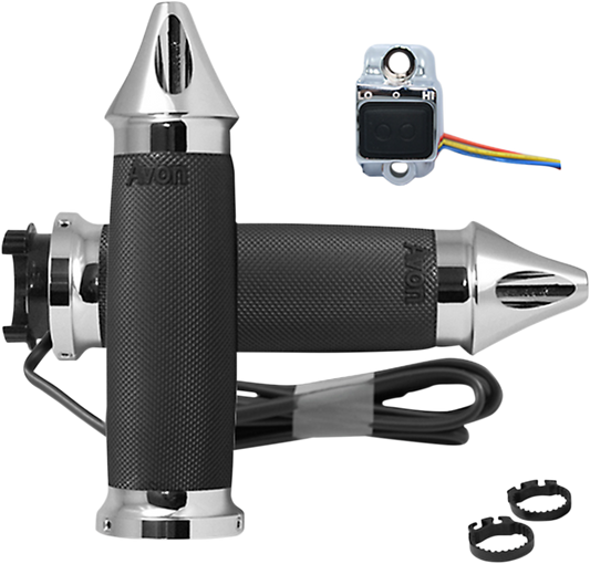 Grips - Heated - Custom Contour - Metric - Spike - Chrme