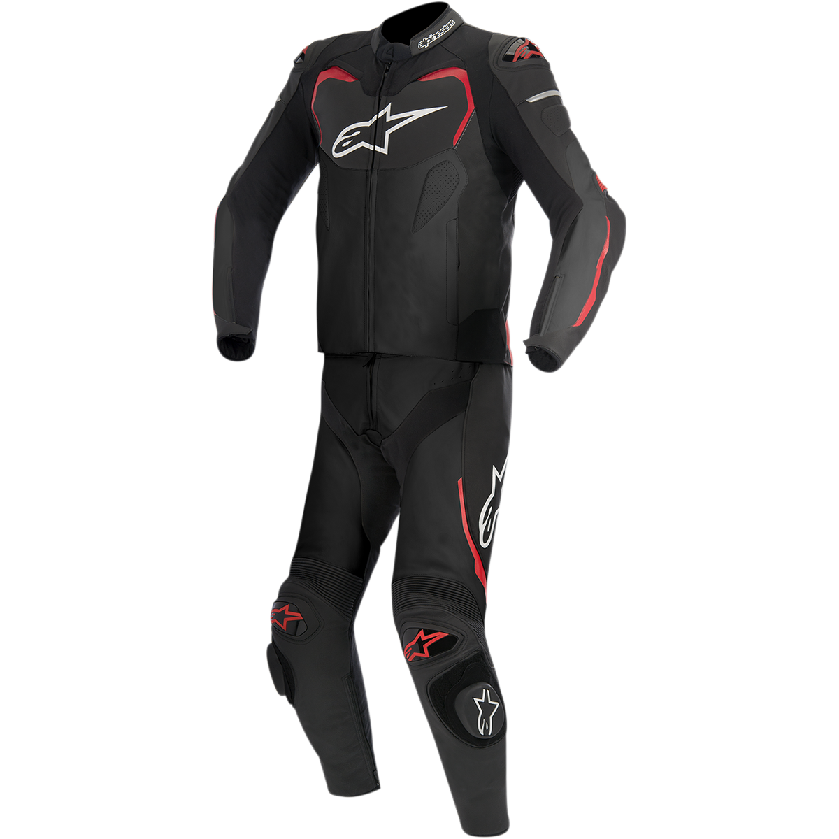 Traje de piel de dos piezas Alpinestars GP Pro negro/rojo