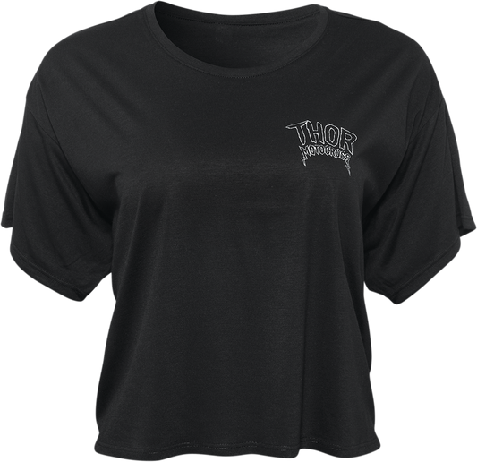 Women's Metal Crop Top  - Black - Small