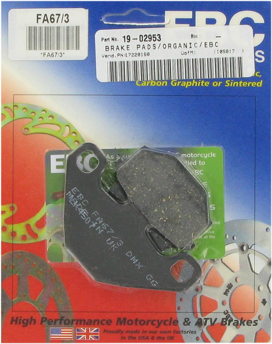 Organic Brake Pads - KLR 650 - FA67/3