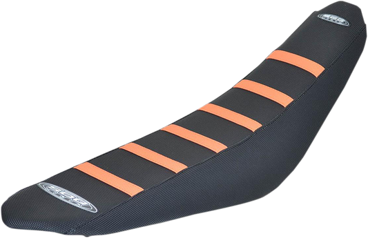 6-Ribbed Seat Cover - Orange/Black - SX/XCF