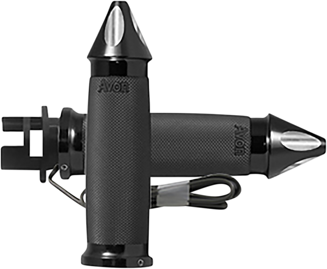 Grips - Heated - Custom Contour - Spike - Indian - Black