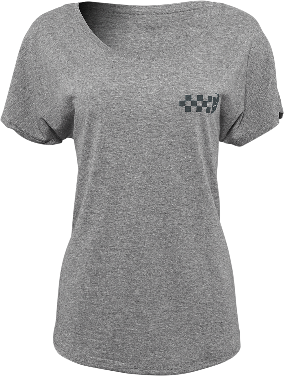 Women's Checkers T-Shirt - Heather Gray - Small