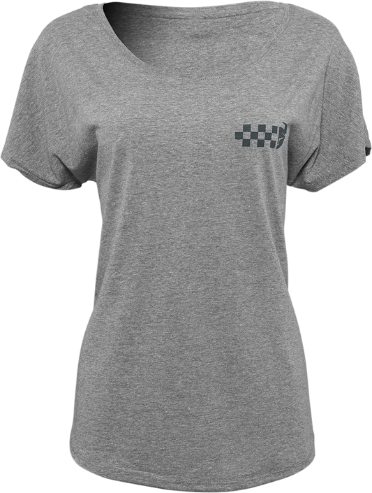 Women's Checkers T-Shirt - Heather Gray - Small