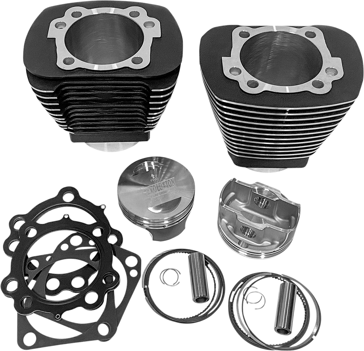 Cylinder Kit - 109" - Black with Highlighted Fins