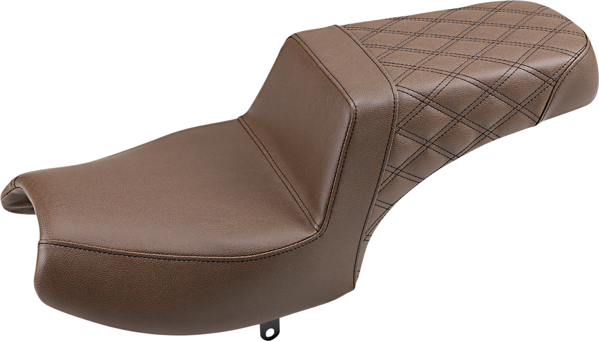 Step Up Seat - Passenger Lattice Stitched - Brown - Indian