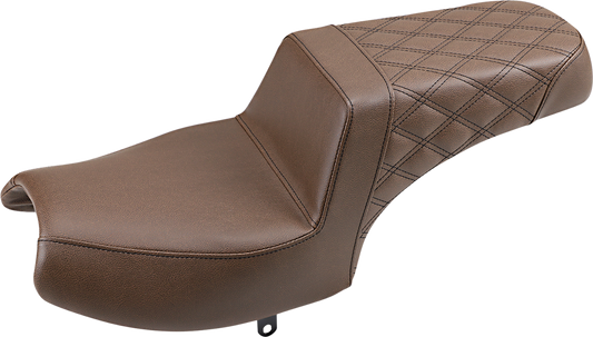 Step Up Seat - Passenger Lattice Stitched - Brown - Indian