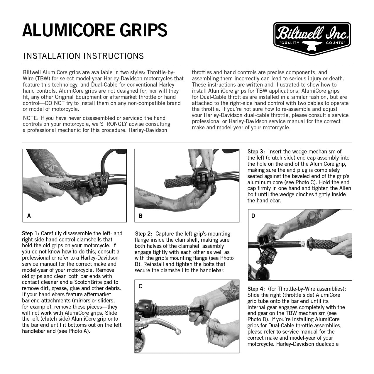 Grips - Alumicore - Dual Cable - Black