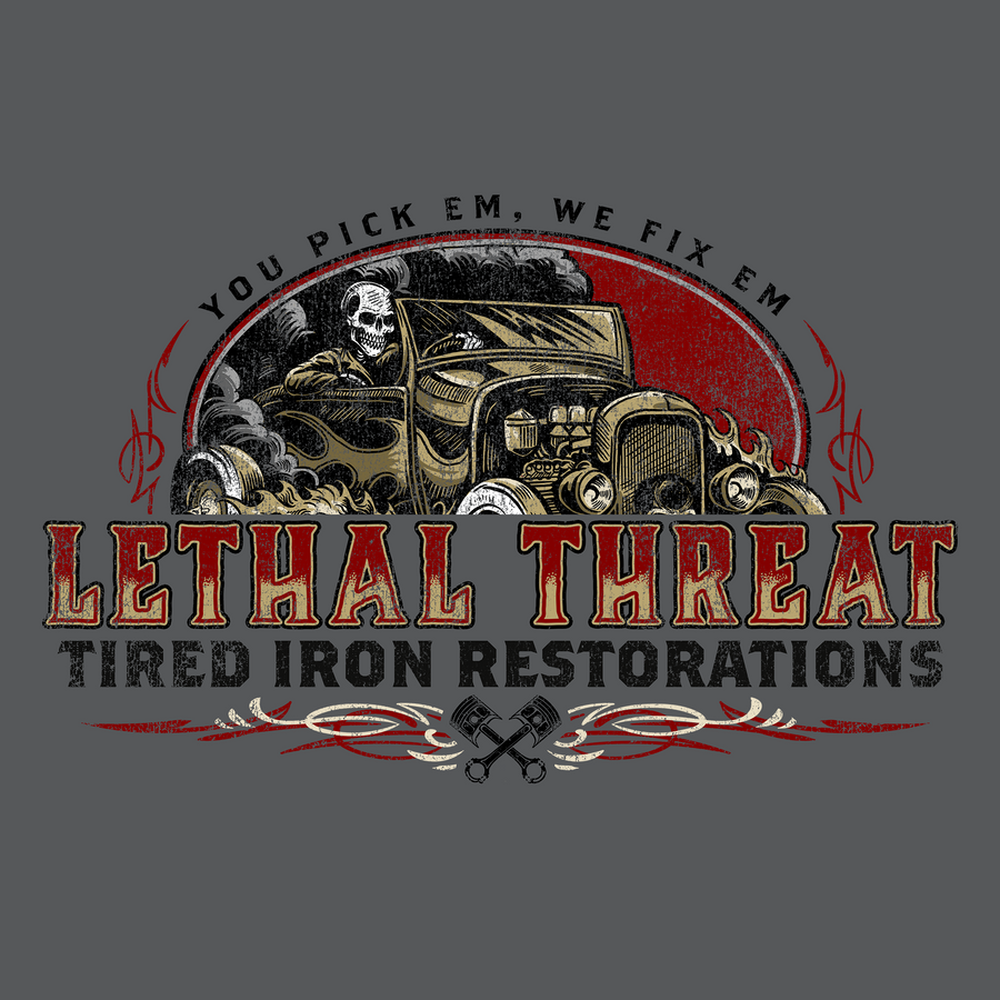 Playera Lethal Threat Tired Iron Restorations Vintage
