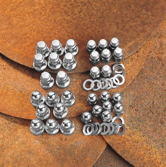 Tuercas de bellota y rondanas de las cabezas cromo