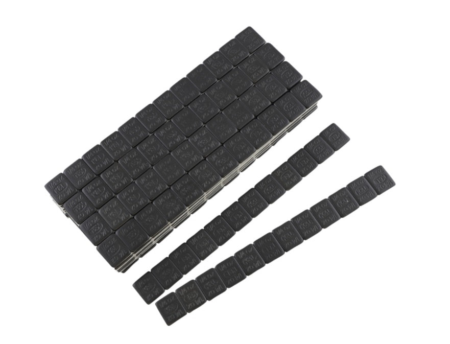 Tiras de 12 plomos negros adhesivos de 7 gr para ruedas