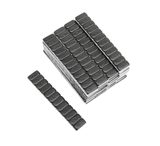 Tiras de 12 plomos negros adhesivos de 5 gr para ruedas